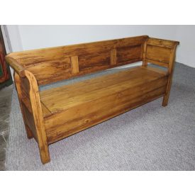 #2553 Antique Pine Box Bench - Finished with wax