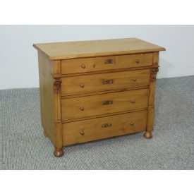 #2591 Antique pine chest of four drawers - finished with wax