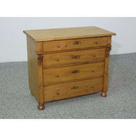 #2591 Antique pine chest of four drawers - finished with wax