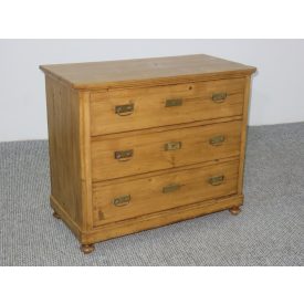   #2593 Antique pine chest of three drawers - finished with wax