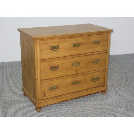 #2593 Antique pine chest of three drawers - finished with wax