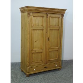 #2609 Antique pine two door wardrobe - finished with wax