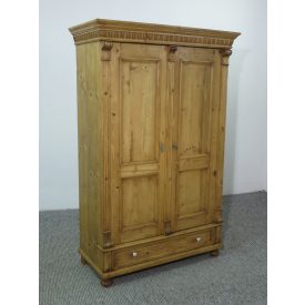 #2612 Antique pine two door wardrobe - finished with wax