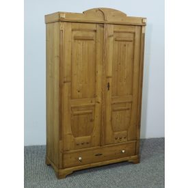 #2615 Antique pine two door wardrobe - finished with wax