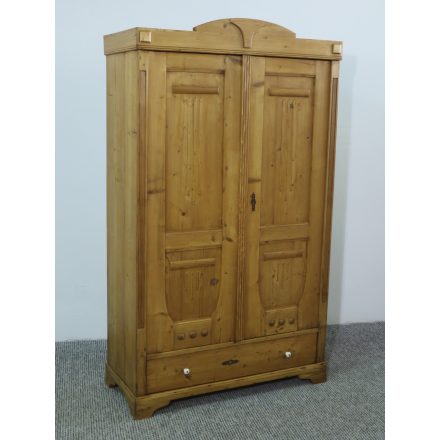 #2615 Antique pine two door wardrobe - finished with wax