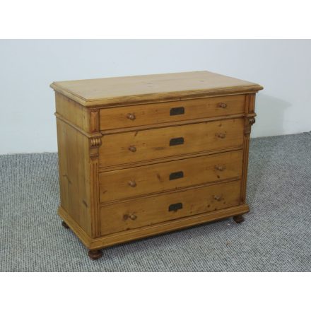 #2616 Antique pine chest of four drawers - finished with wax