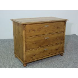   #2617 Antique pine chest of three drawers - finished with wax