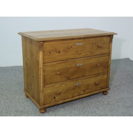 #2617 Antique pine chest of three drawers - finished with wax