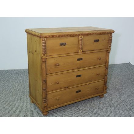 #2618 Antique pine chest of five drawers - finished with wax