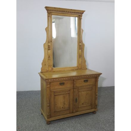 #2634  Antique Pine Sideboard with mirror - finished with wax