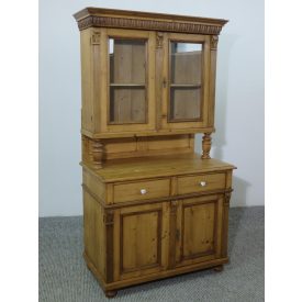   #2639 Antique pine kitchen dresser cabinet - finished with wax