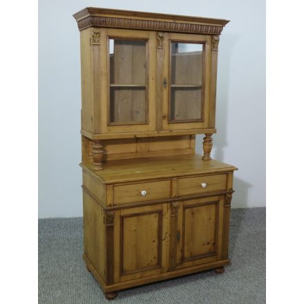 #2639 Antique pine kitchen dresser cabinet - finished with wax