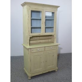 #2640 Antique Pine Kitchen Dresser - Cream Painted Finish