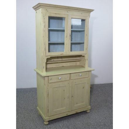 #2640 Antique Pine Kitchen Dresser - Cream Painted Finish