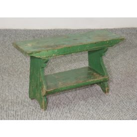   #2644 Antique Pine Bucket Bench – Original Hand-Painted Finish 
