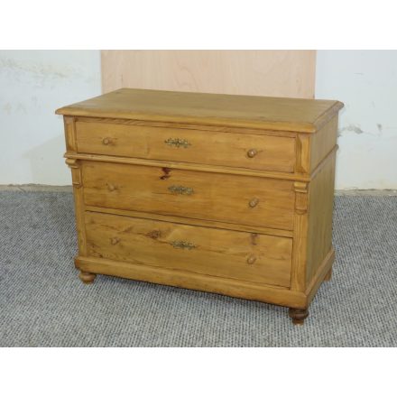 #2657 Antique pine chest of three drawers - finished with wax