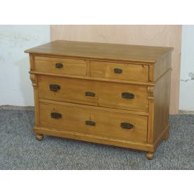 #2662 Antique pine chest of four drawers - finished with wax