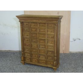   #2670 Antique hardwood multidrawer cabinet - finished with wax