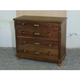   #2673 Antique hardwood chest of four drawers - finished with wax