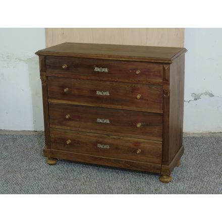 #2673 Antique hardwood chest of four drawers - finished with wax