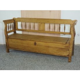 #2675 Antique pine box bench - finished with wax