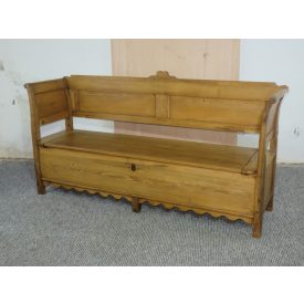 #2677 Antique pine box bench - finished with wax