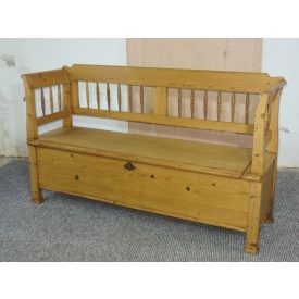 #2680 Antique pine box bench - finished with wax