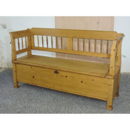 #2680 Antique pine box bench - finished with wax