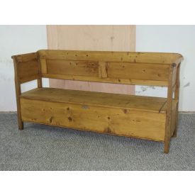 #2682 Antique pine box bench - finished with wax