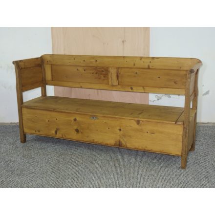 #2682 Antique pine box bench - finished with wax