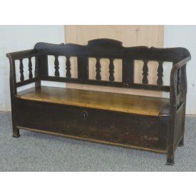 #2683 Antique pine box bench - finished with wax