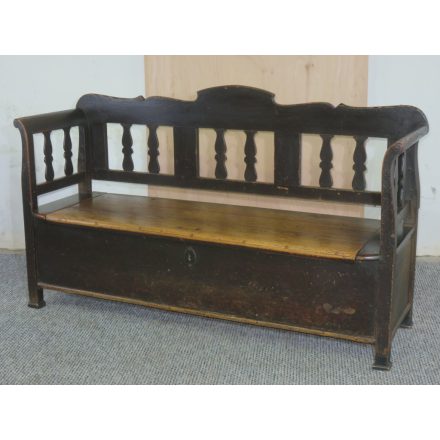#2683 Antique pine box bench - finished with wax