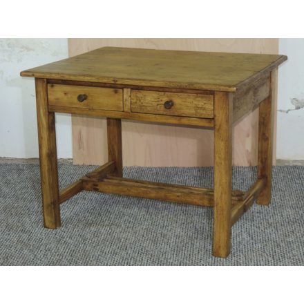 #2686 Antique pine table with two drawers - finished with wax