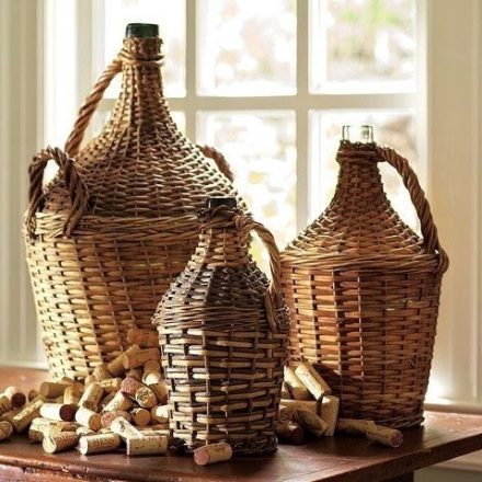 # 3  Antique wicker demijohn bottles