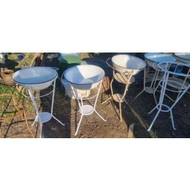#42 Antique metal wash stands with enamel wash bowls TYPE-3