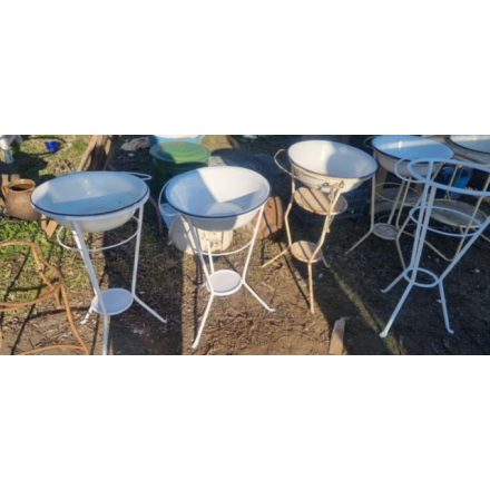 #42 Antique metal wash stands with enamel wash bowls TYPE-3