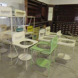 Antique metal wash stands with bowls