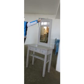 #9560 Antique Pine Dressing Table with Mirror (grey)