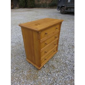 Pine Chest with Four Drawers (Natural Waxed Base and Top)
