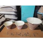 Set of 3 Ceramic Pots – Assorted Colours, Sizes: H20×W25 cm / H15×W18 cm / H13×W14 cm