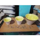 Set of 3 Ceramic Pots – Assorted Colours, Sizes: H20×W25 cm / H15×W18 cm / H13×W14 cm