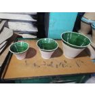 Set of 3 Ceramic Pots – Assorted Colours, Sizes: H20×W25 cm / H15×W18 cm / H13×W14 cm