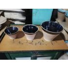 Set of 3 Ceramic Pots – Assorted Colours, Sizes: H20×W25 cm / H15×W18 cm / H13×W14 cm