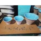 Set of 3 Ceramic Pots – Assorted Colours, Sizes: H20×W25 cm / H15×W18 cm / H13×W14 cm