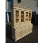 Shop Cabinet with four double doors and eight drawers, bare wood