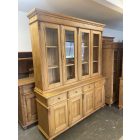 Shop Cabinet with four double doors and eight drawers, bare wood