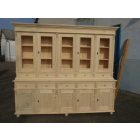 Shop Cabinet with ten doors and ten drawers, bare wood