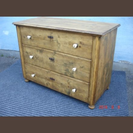 Country pine 3-drawer chest / original item, waxfinished condition