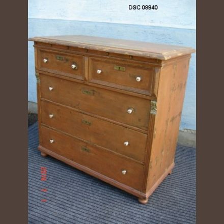 Country pine 5-drawer chest /original paint, finished condition